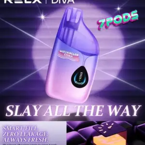 RELX Diva 30K พอตใช้แล้วทิ้ง 30000 คำ ของแท้ ปรับความแรงได้ 2 โหมด มีหน้าจอแสดงผล LED